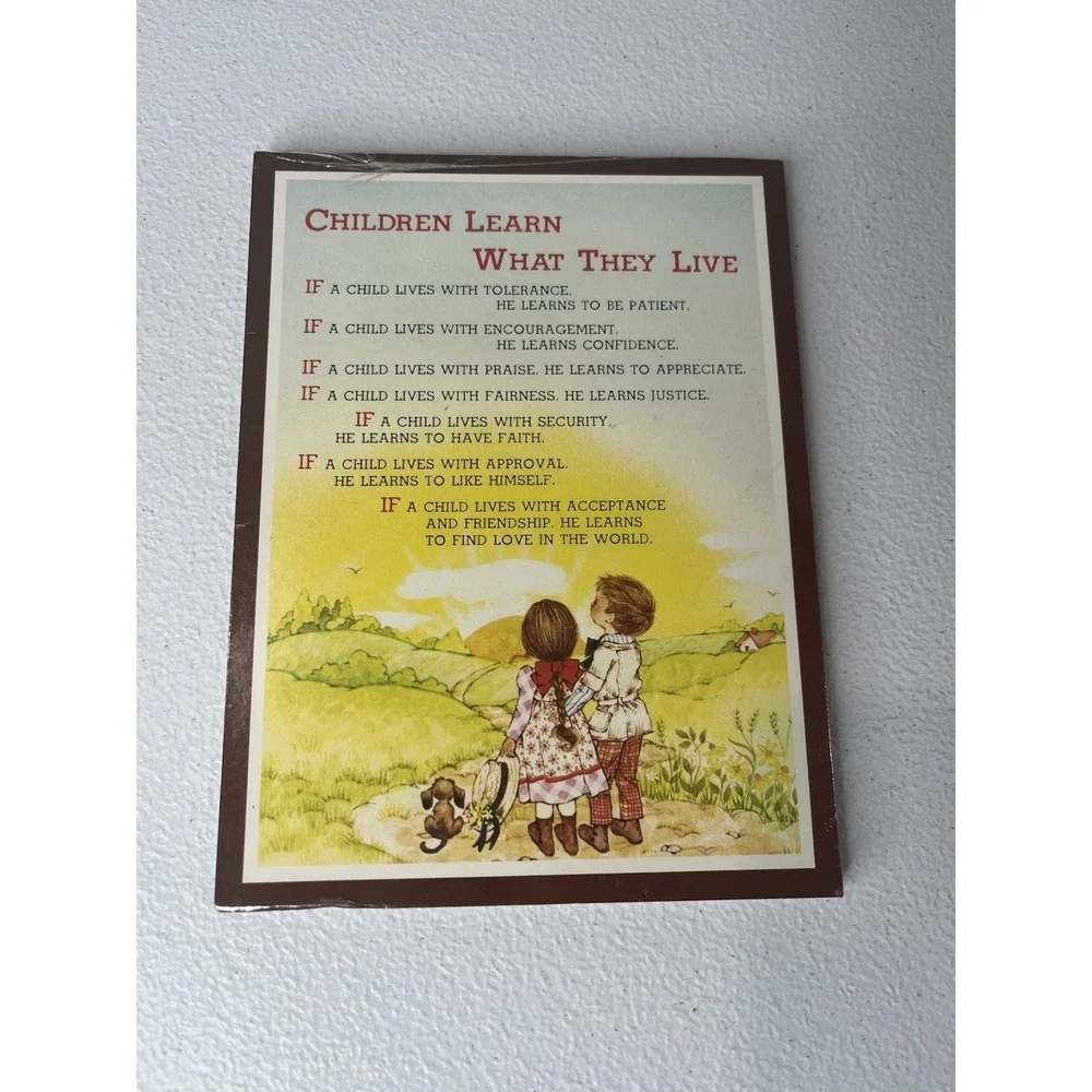 Vtg Children Learn‎ What They Live Wall Plaque MCM Decor